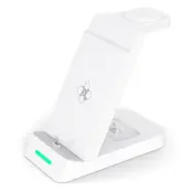 3in1 Trådlös Laddare iPhone, Apple Watch, Airpods B20 - Vit