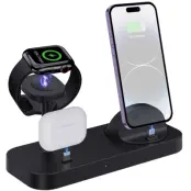 3in1 Trådlös Laddare iPhone, Apple Watch, Airpods B25 - Svart