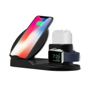 3in1 Trådlös Laddare iPhone, Apple Watch, Airpods utan FOD - Svart