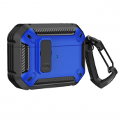 Airpods 4 Skal Carbon Armor med Karbinhake - Blå