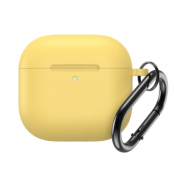 Airpods 4 Skal Silikon med Carabiner - Gul