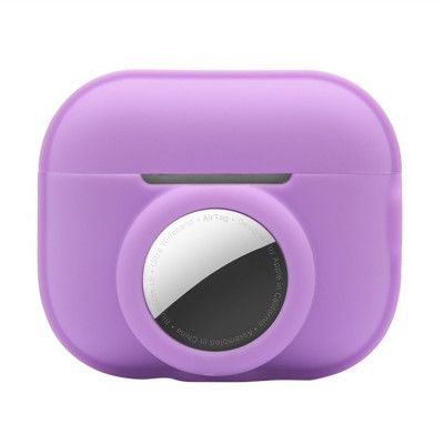 Airpods Pro 2 Skal 2-in-1 AirTag Silikon - Lila