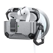 AirPods Pro 2 Skal Magsafe Carbon Fiber med Karbinhake - Grå