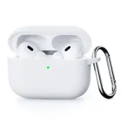 Airpods Pro 3 Skal Silikon med Karbinhake - Vit