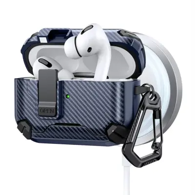 AirPods Pro Skal Magsafe Carbon Fiber - Mörkblå