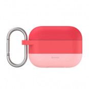 Baseus silicon Apple airpods Pro skal + hook Rosa