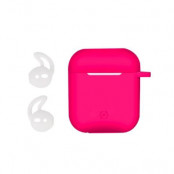 Celly AirCase + Sport Hooks (AirPods 1/2) - Rosa