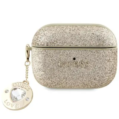Guess AirPods Pro 2 Skal Fixed Glitter Heart Diamond Charm