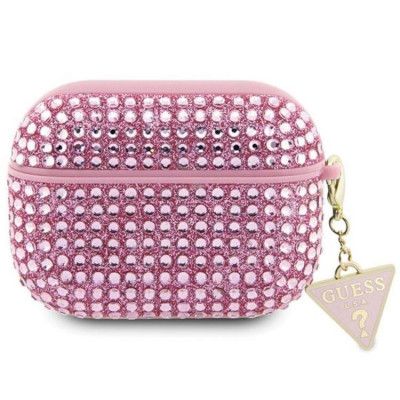 Guess AirPods Pro 2 Skal Rhinestone Triangle Charm - Rosa
