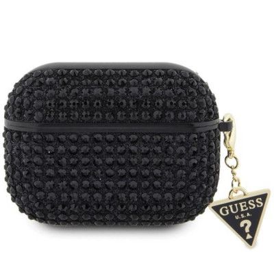 Guess AirPods Pro 2 Skal Rhinestone Triangle Charm - Svart