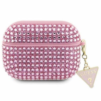 Guess AirPods Pro Skal Rhinestone Triangle Charm - Rosa