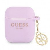 Guess Silicone Charm Collection Skal Airpods - Lila