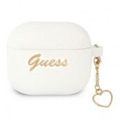 Guess Silicone Heart Charm Collection Skal Airpods 3 - Vit