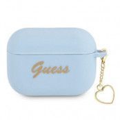 Guess Silicone Heart Charm Collection Skal Airpods Pro - Blå