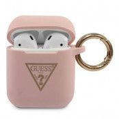 Guess Skal AirPods Silicone Triangle Logo - Rosa