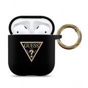 Guess Skal AirPods Silicone Triangle Logo - Svart