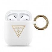 Guess Skal AirPods Silicone Triangle Logo - Vit