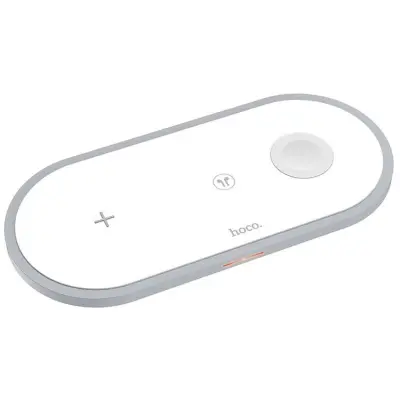 Hoco 3in1 Trådlös Snabbladdare Apple Watch iPhone Airpods - Vit