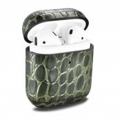 iCarer Crocodile Läder Skal Airpods 1 / 2 - Grön