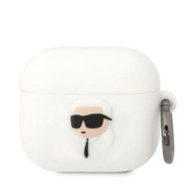 Karl Lagerfeld AirPods 3 Skal Silicone Karl Head 3D - Vit
