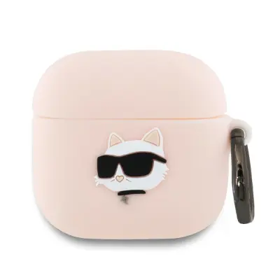 Karl Lagerfeld AirPods 4 Silikonskal Choupette Head 3D - Rosa