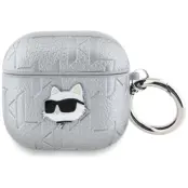 Karl Lagerfeld AirPods 4 Skal Monogram Choupette Head - Silver