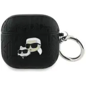 Karl Lagerfeld AirPods 4 Skal Monogram Karl&Choupette Head (Svart)