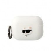 Karl Lagerfeld AirPods Pro 2 Skal Silicone Choupette Head 3D - Vit