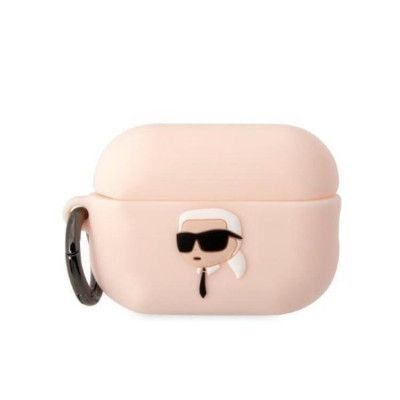 Karl Lagerfeld AirPods Pro 2 Skal Silicone Karl Head 3D - Rosa