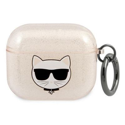 Karl Lagerfeld Skal AirPods 3 Glitter Choupette - Guld