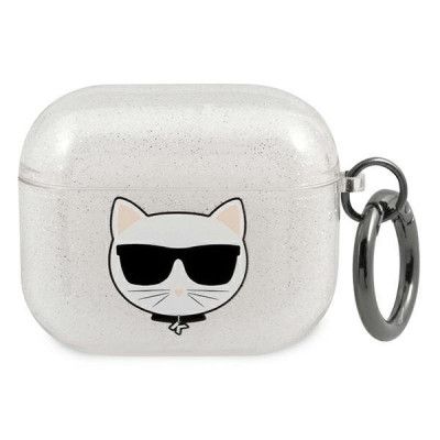 Karl Lagerfeld Skal AirPods 3 Glitter Choupette - Silver