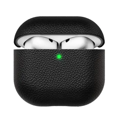 KeyBudz Artisan Series läderfodral för Airpods 4 - Svart