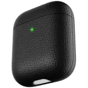 KeyBudz PodSkinz Artisan Leather Case (AirPods 1/2) - Svart
