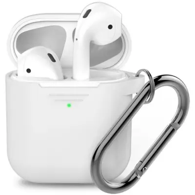 KeyBudz PodSkinz Keychain (Apple AirPods 1/2) - Vit