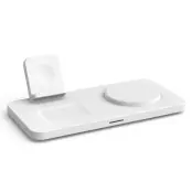M17 3-i-1 15W magnetisk trådlös laddare för iPhone, iWatch, AirPods - Vit