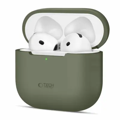 Tech-Protect AirPods 4 Skal Silikon - Olivgrön