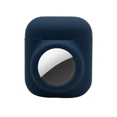 Trolsk Silikonskal 2-i-1 med AirTag-hållare (AirPods 1/2/AirTag) - Vit