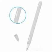 Apple Pencil (Andra Generationen) Silikonskal med Lock - Vit