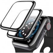 [2-PACK] 3D Curved Härdat Glas Skärmskydd Full Glue Apple Watch 45mm - Svart