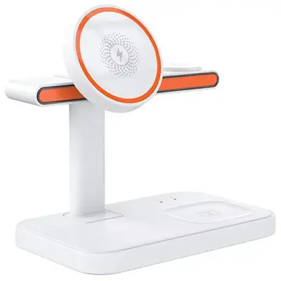 3in1 Magnetisk Trådlös Laddare iPhone, Apple Watch, Airpods 15W (Vit)