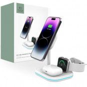 Tech-Protect 3-i-1 Magsafe Trådlös laddare iPhone/Apple Watch/AirPods - Vit