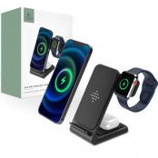 3in1 Trådlös laddare iPhone/Apple Watch/AirPods - Svart