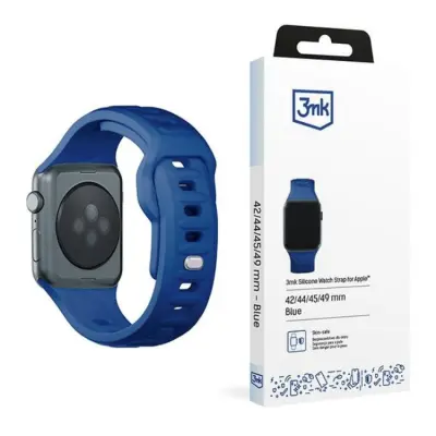 3mk Apple Watch (42/44/45/49mm) Armband Silikon - Blå