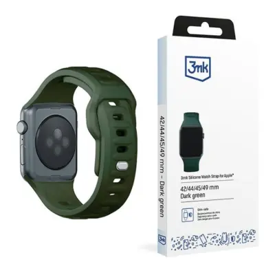 3mk Apple Watch (42/44/45/49mm) Armband Silikon - Mörkgrön