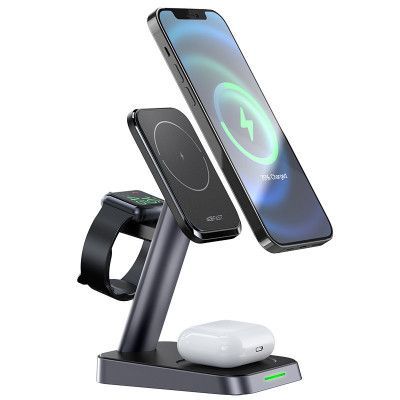 Acefast 3-in-1 Trådlös Laddare MagSafe Qi iPhone Apple Watch AirPods