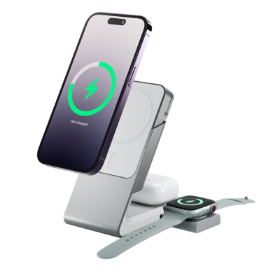 ALOGIC 3-in-1 Trådlös Laddare Magsafe iPhone - Apple Watch - AirPods - Vit