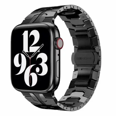Apple Watch 2/3/4/5/6/7/SE (38/40/41mm) Armband Race Stainless Steel - Svart