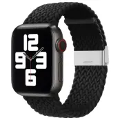 Apple Watch 2/3/4/5/6/7/SE (42/44/45mm) Armband Braided Tyg - Svart