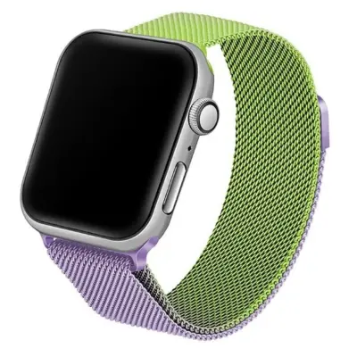 Beline Apple Watch (42/44/45/49mm) Armband Steel - Grön/Lila