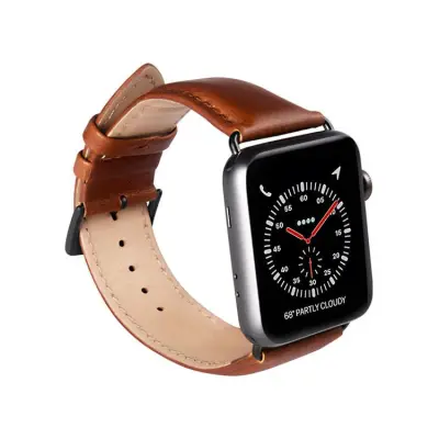 BUFFALO äkta läder Apple Watch 4/5/6/7/8/SE (42/44/45mm) Armband - Brun